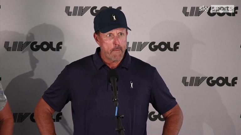 Phil Mickelson says divisive talk does golf no good and hopes the PGA Tour and LIV Golf can come together for the benefit of the game