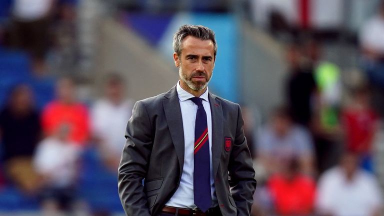 Spain head coach Jorge Vilda before the UEFA Women's Euro 2022 quarter-final match at Brighton & Hove Community Stadium.  Picture date: Wednesday July 20, 2022.