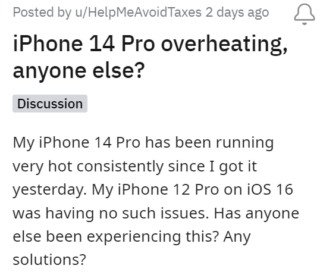 Overheating of iPhone 14 and 14 Pro devices