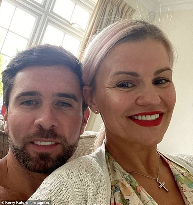 Loved up: Kerry is now engaged to fitness instructor Ryan Mahoney, whom she met through the dating app Bumble five years ago