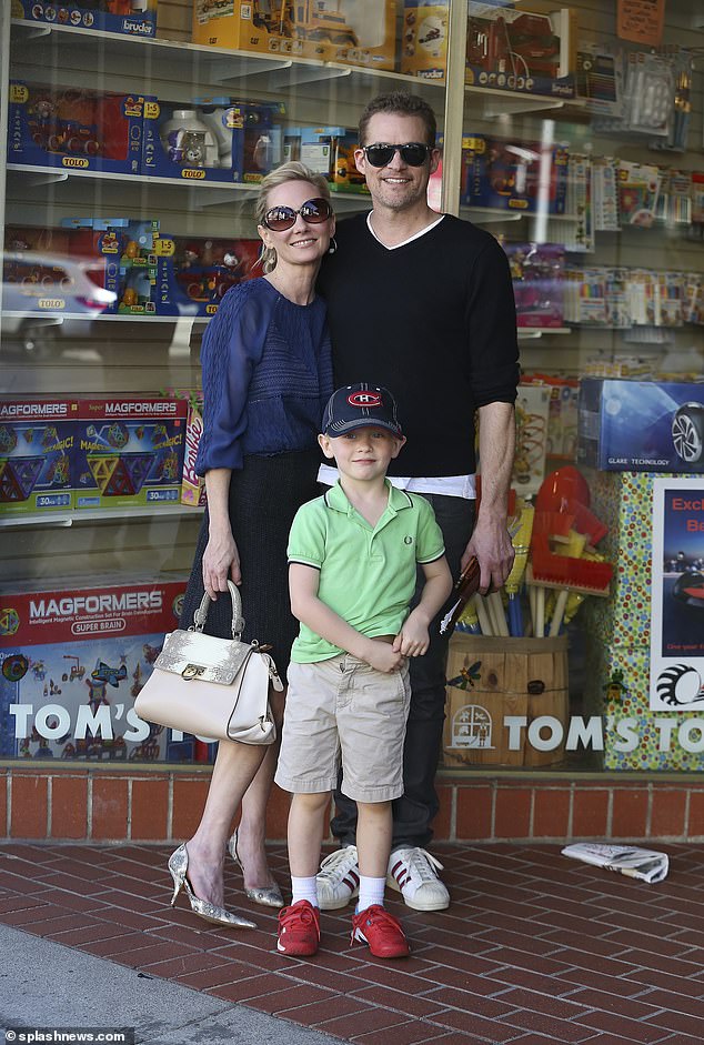 Tupper said the two half-brothers had had no contact since the day Heche died.  Tupper, Heche and their son Atlas are pictured in 2015
