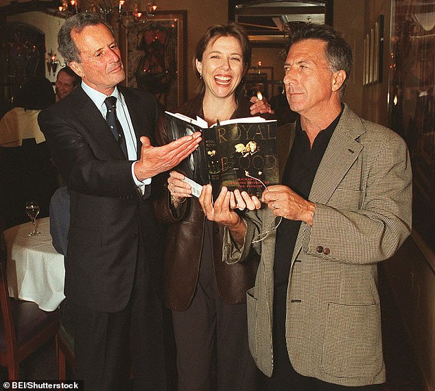Bert Fields (left), Annette Bening (center) and Dustin Hoffman (right) at a Fields book party Royal Blood: Richard III and the Mystery of the Princes in Beverley Hills in 1998