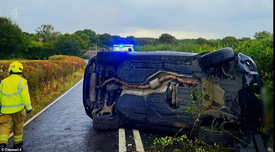 Crash: In September 2021, Katie was arrested for drunk driving after flipping her uninsured BMW X5 onto its side on a country road near her home in West Sussex